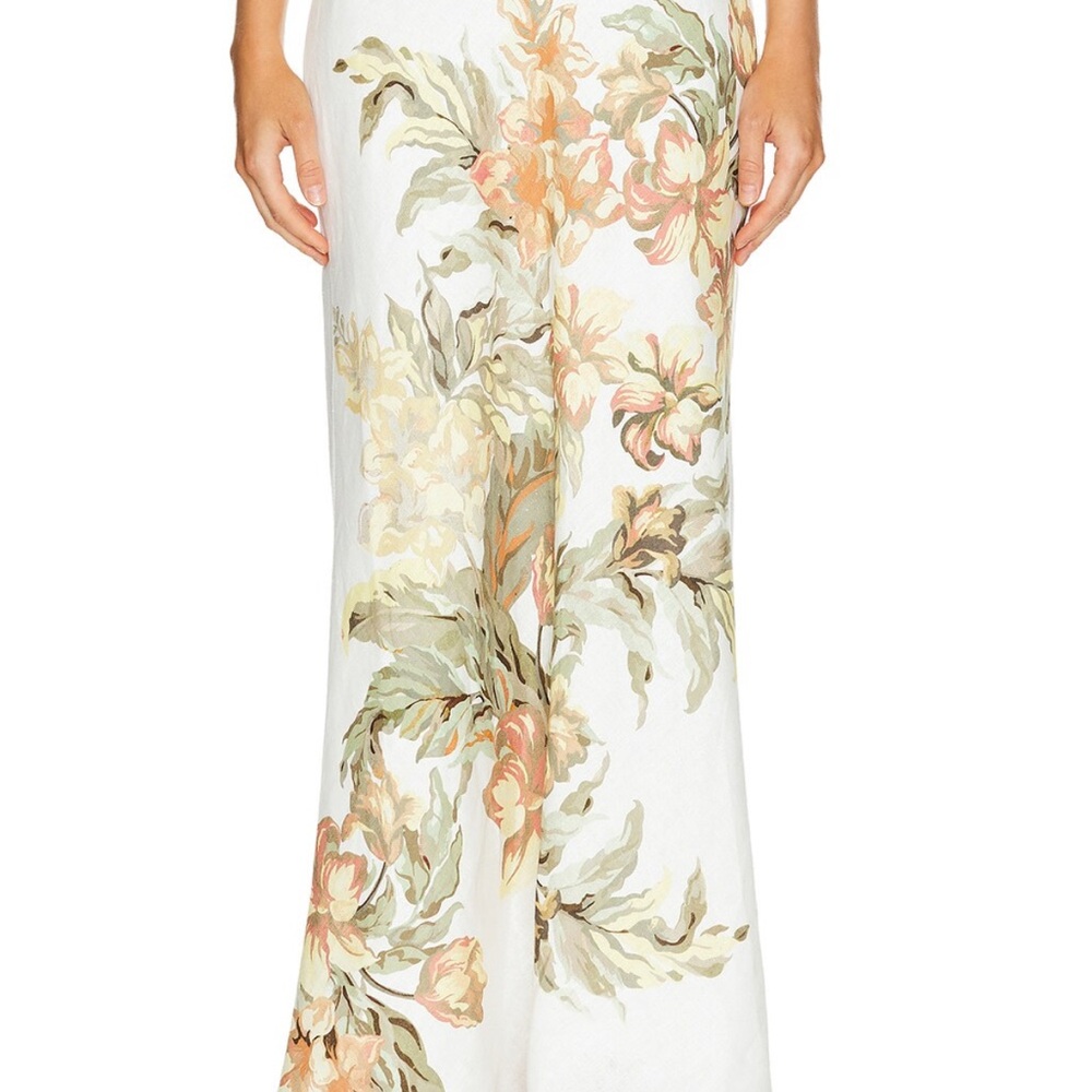 NWOT Significant Other Floral Maxi Skirt in Cream and Green